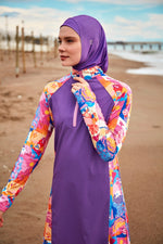 Woven Purple Burkini Modest Swimwear M2495 - By Baano