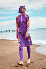 Woven Purple Burkini Modest Swimwear M2495 - By Baano