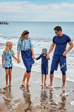 Woven Navy Half Coverage Swimsuit M2460 Marina Modest