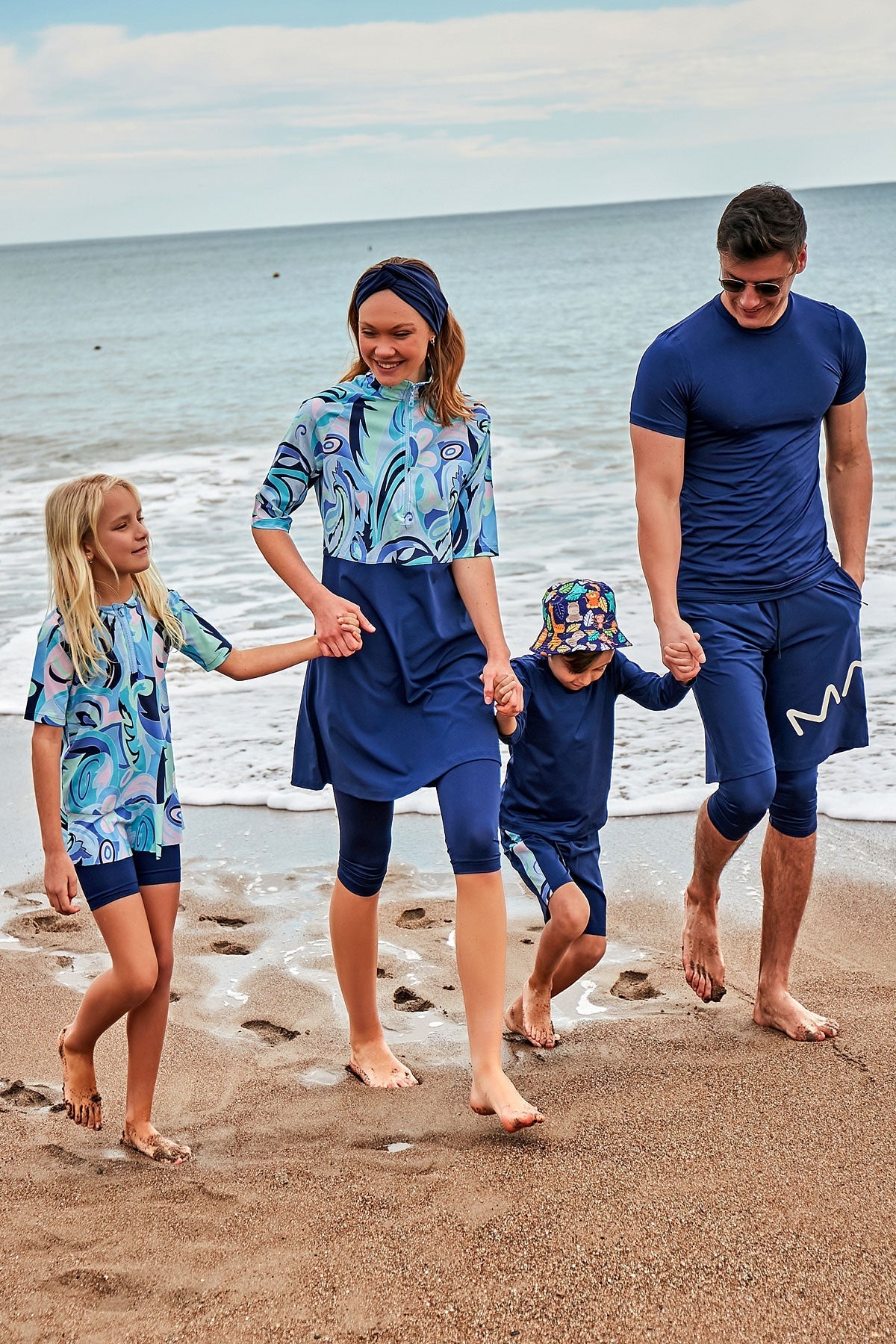 Woven Navy Half Coverage Swimsuit M2460 Marina Modest