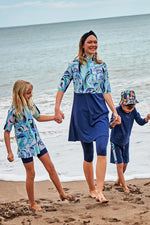 Woven Navy Half Coverage Swimsuit M2460 Marina Modest