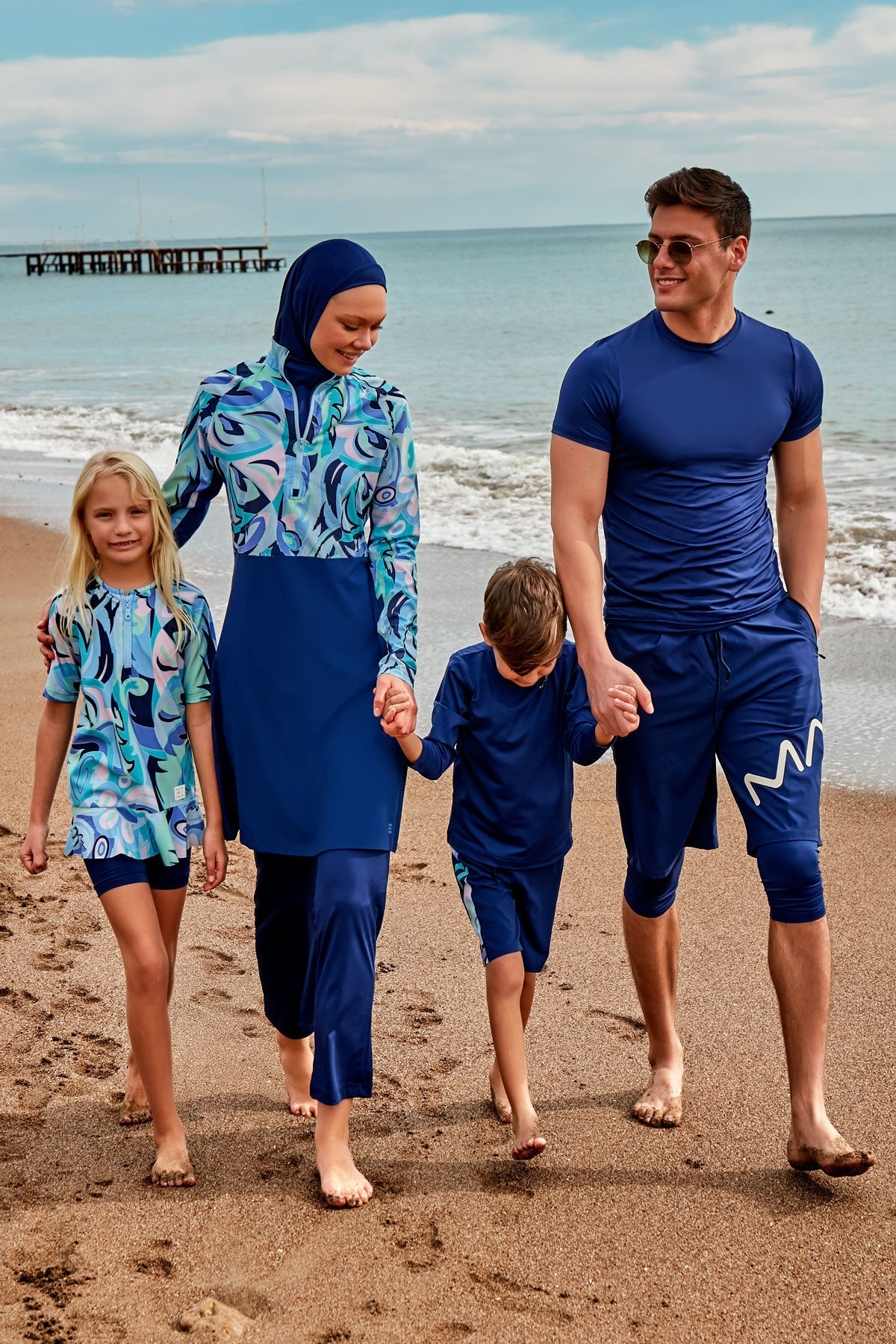 Woven Navy Burkini Modest Swimwear M2498 Marina Modest