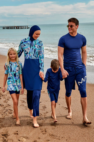 Woven Navy Burkini Modest Swimwear M2498 - By Baano