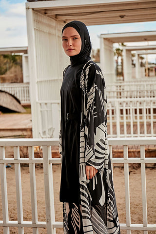 Woven Black Burkini Modest Swimwear M2424 - By Baano