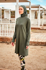 Lycra Khaki Burkini Modest Swimwear M2467 - By Baano