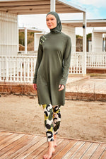 Lycra Khaki Burkini Modest Swimwear M2467 - By Baano