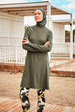 Lycra Khaki Burkini Modest Swimwear M2467 - By Baano