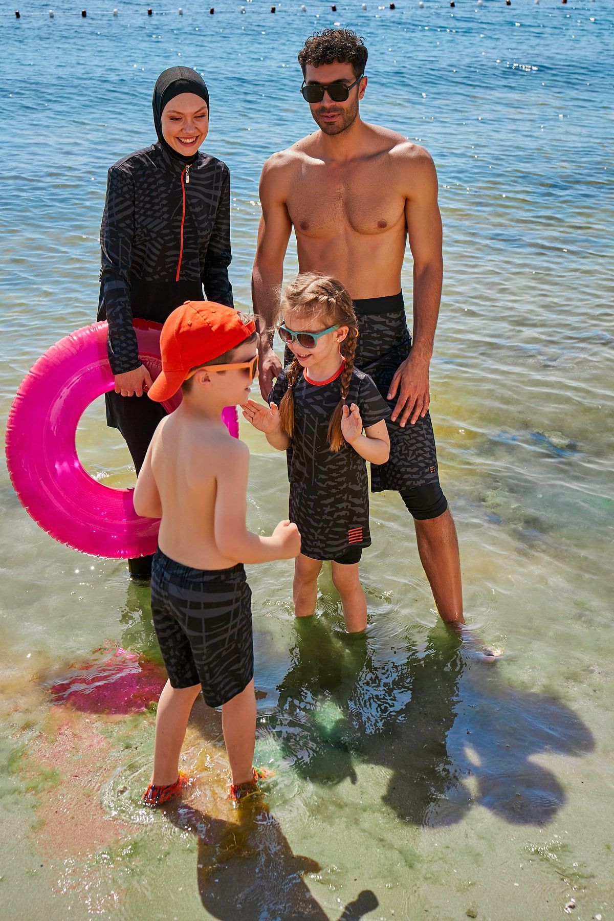 Lycra Black Kids Swimsuit K2335 Marina Modest