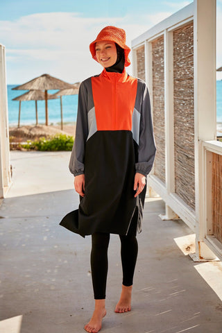 Woven Black Burkini Modest Swimwear M2430 - By Baano
