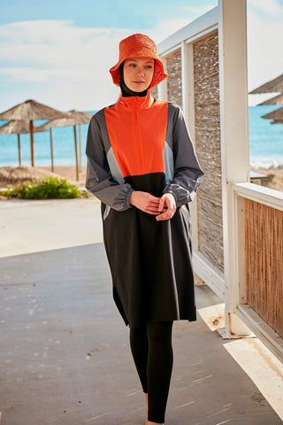 Woven Black Burkini Modest Swimwear M2430 - By Baano