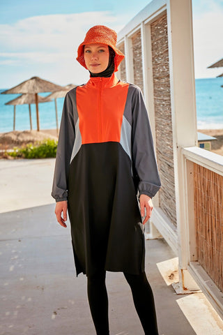 Woven Black Burkini Modest Swimwear M2430 - By Baano