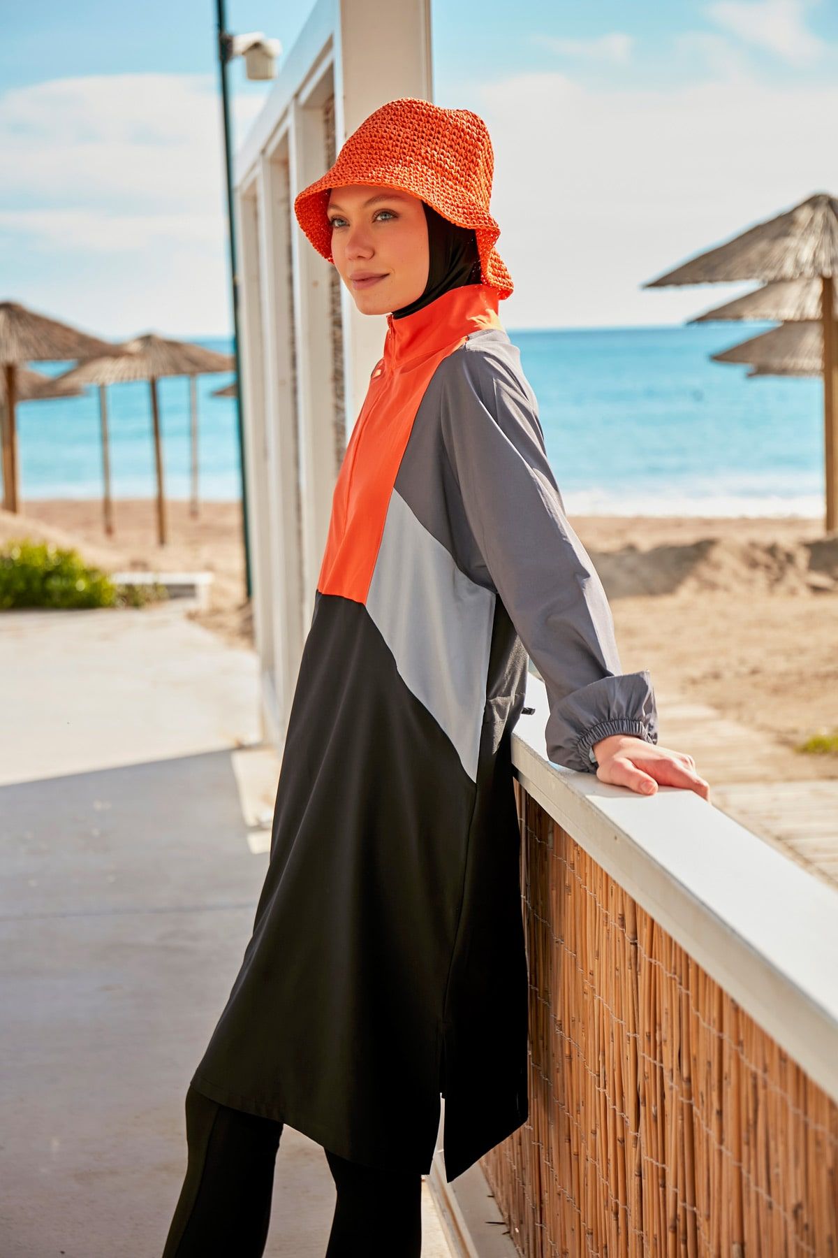 Woven Black Burkini Modest Swimwear M2430 Marina Modest