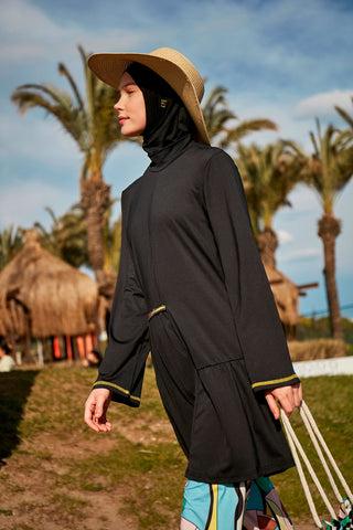 Lycra Black Burkini Modest Swimwear M2469 - By Baano