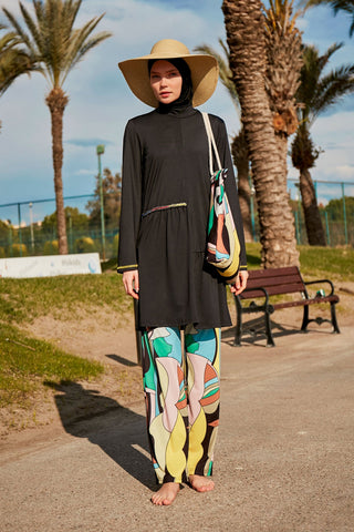Lycra Black Burkini Modest Swimwear M2469 - By Baano