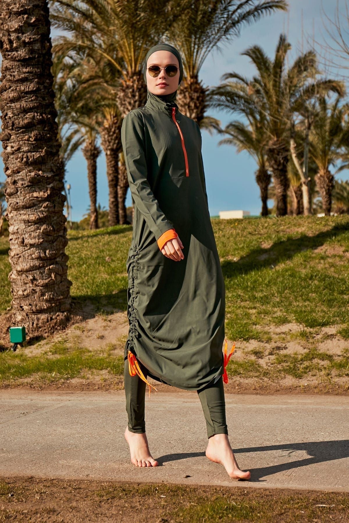 Woven Khaki Burkini Modest Swimwear M2413 Marina Modest