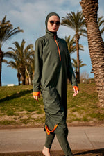 Woven Khaki Burkini Modest Swimwear M2413 Marina Modest