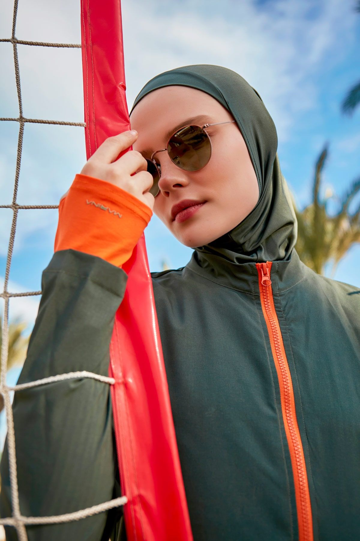 Woven Khaki Burkini Modest Swimwear M2413 Marina Modest