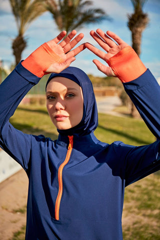 Woven Navy Burkini Modest Swimwear M2412 - By Baano
