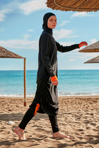 Woven Black Burkini Modest Swimwear M2414 - By Baano