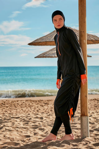 Woven Black Burkini Modest Swimwear M2414 - By Baano