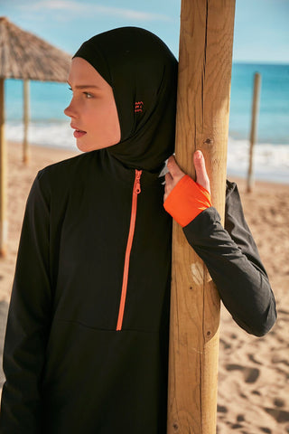 Woven Black Burkini Modest Swimwear M2414 - By Baano