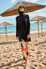 Lycra Black Burkini Modest Swimwear M2471 - By Baano