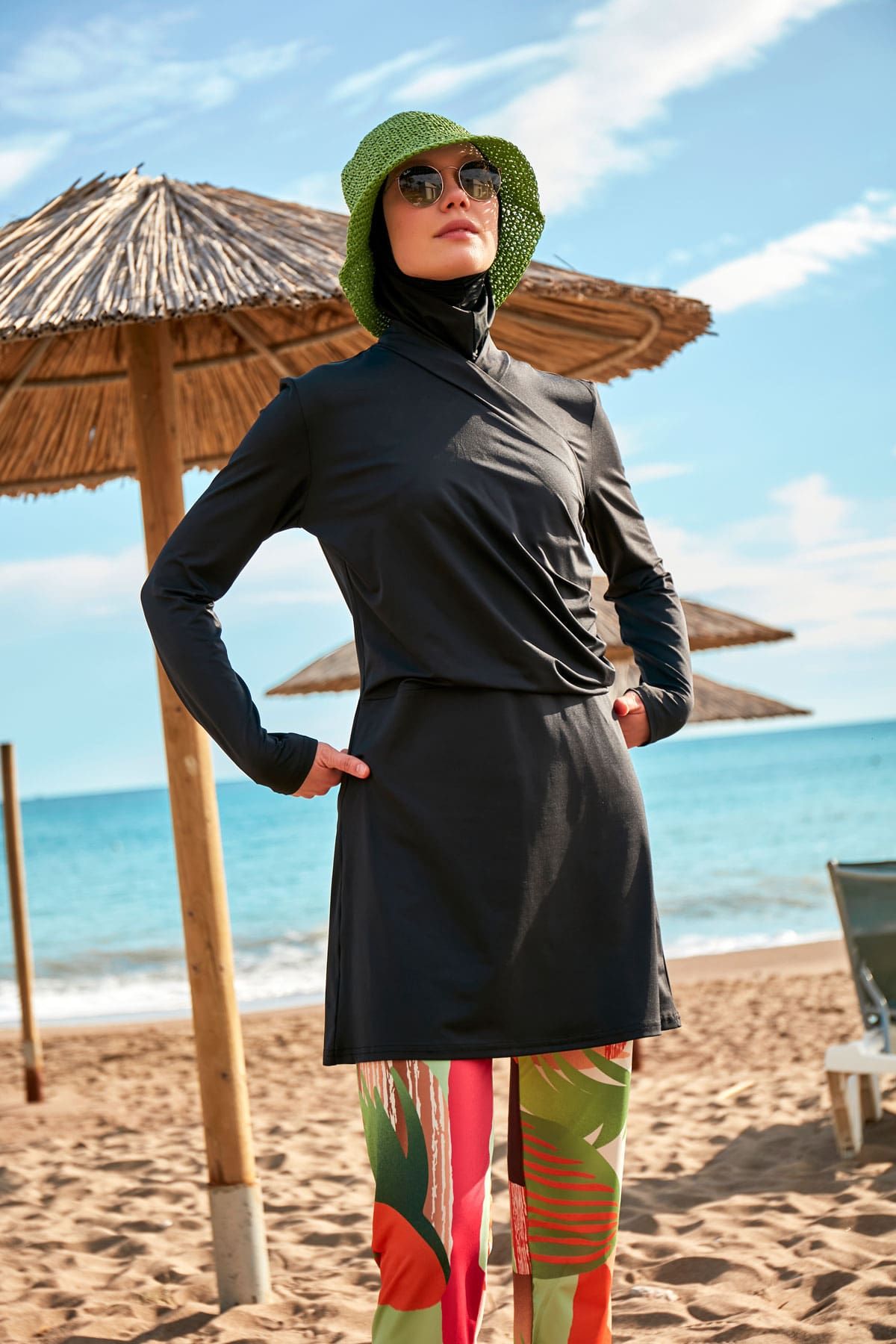 Lycra Black Burkini Modest Swimwear M2471 - By Baano