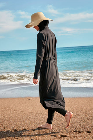 Woven Black Burkini Modest Swimwear M2410 - By Baano