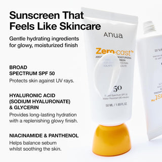 ANUA Zero-Cast Moisturizing Finish Sunscreen SPF50+ PA++++ - By Baano