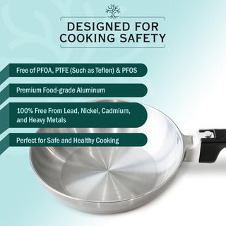 13-Inch Chef Skillet – Quick & Even Heat Distribution – Lightweight Cast Aluminum Frying Pan - By Baano