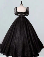 Off-Shoulder Tulle Prom Dress, Sparkle Detail, Elegant Evening Gown for Girls