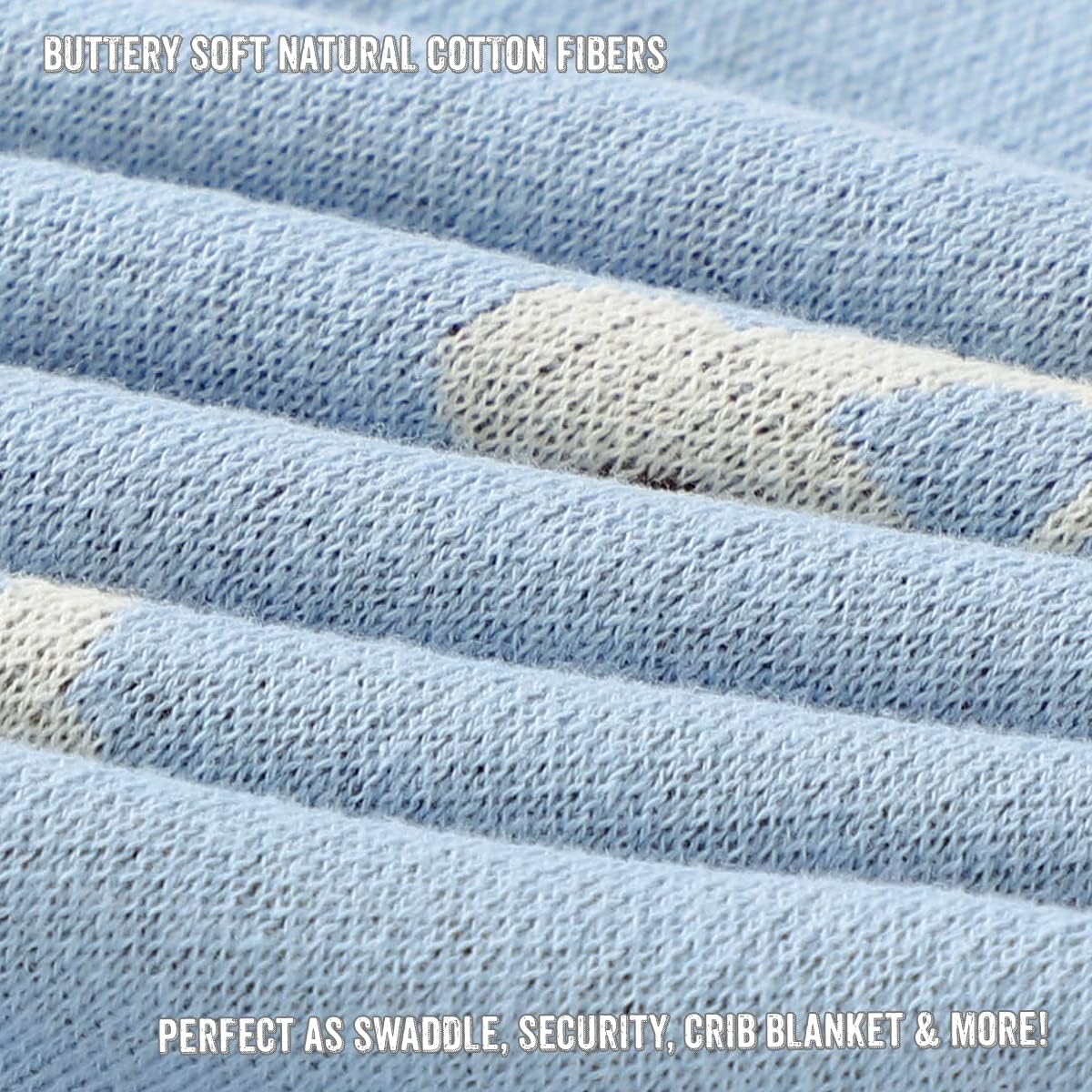 Whimsy Collection - Luxury 100% Cotton Knit Swaddle Baby Blanket - By Baano