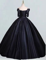 Elegant Black Strapless Satin Ball Gown | Women's Prom & Evening Dress