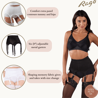 Style 72522 | Garter Belt | Six Metal Garters | Moderate Shaping & Tummy Control Rago Shapewear