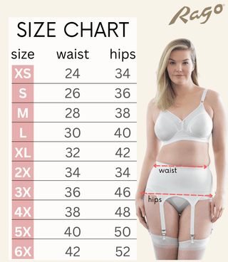 Style 72522 | Garter Belt | Six Metal Garters | Moderate Shaping & Tummy Control Rago Shapewear