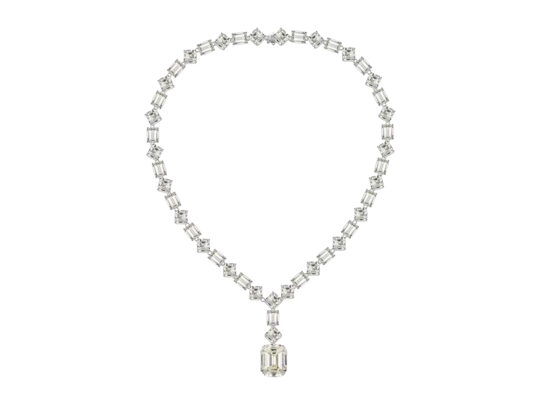 Luxury Bridal Emerald Cut Simulated Diamond Cross Necklace Ring Deluxe Fine Jewelry