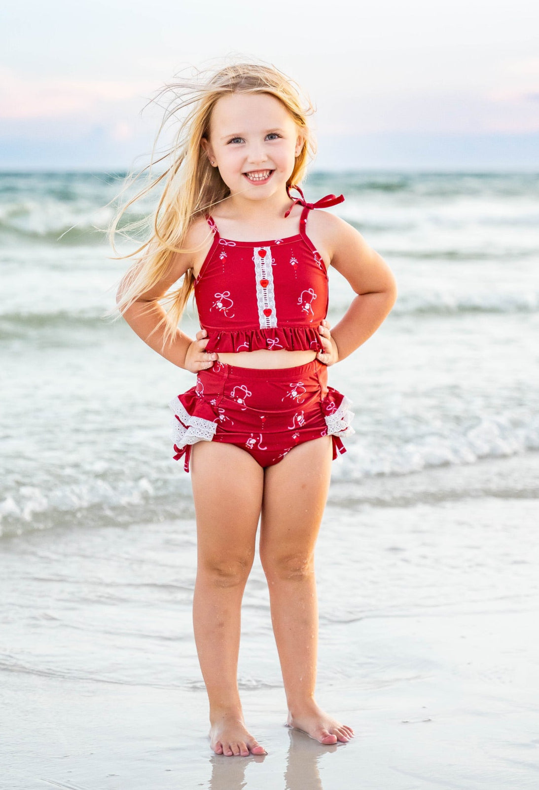 *PREORDER* Santa's Sleigh Bows High Waisted Bikini - By Baano