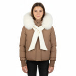 Pramie Girls Tan/Ivory Shawl Jacket 4–16 | Elegant Two-Tone Winter Outerwear