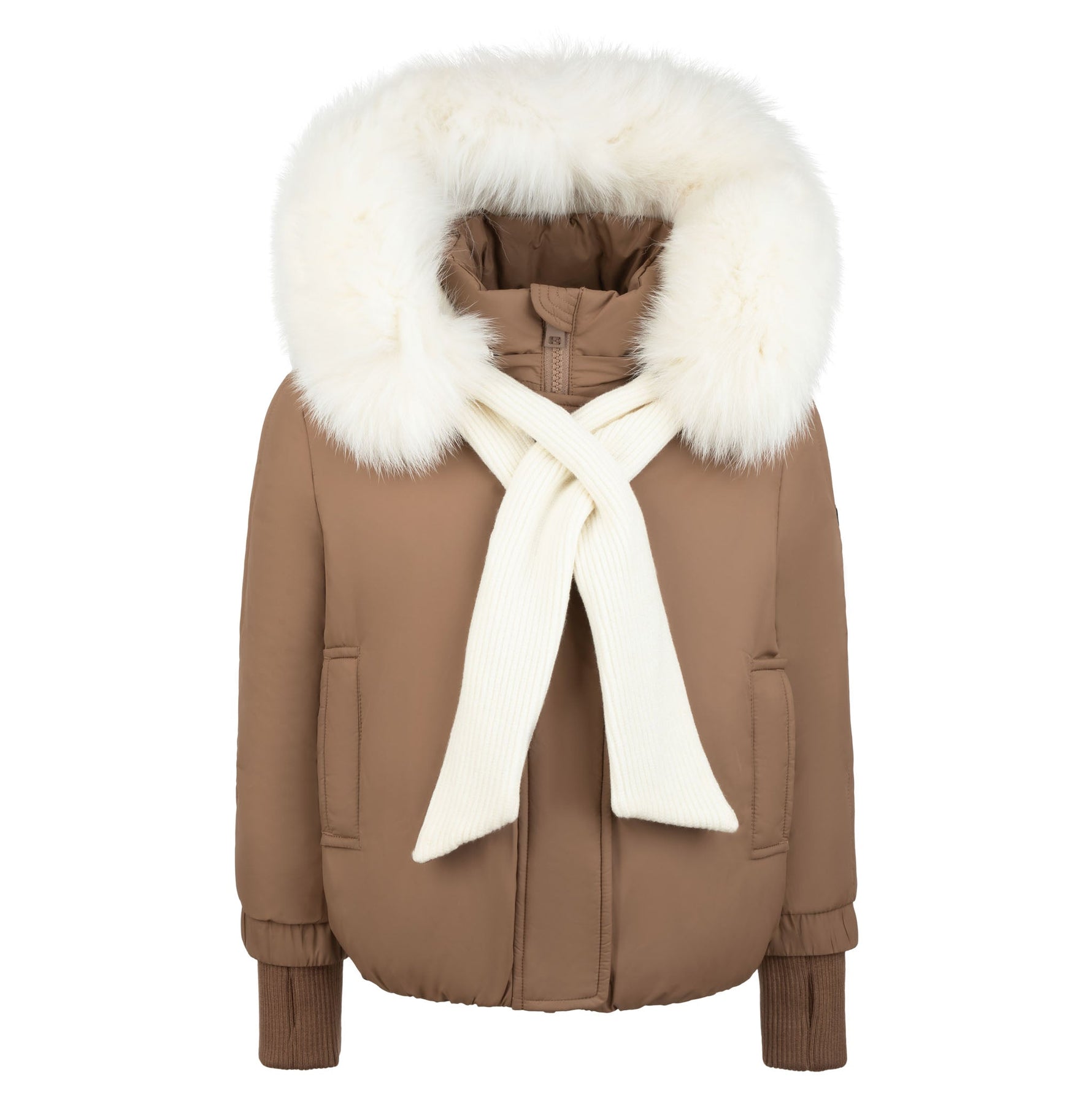 Pramie Girls Tan/Ivory Shawl Jacket 4–16 | Elegant Two-Tone Winter Outerwear
