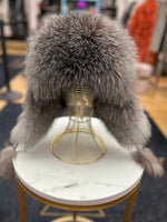 Genuine Silver Fox Fur Genuine Leather Hat