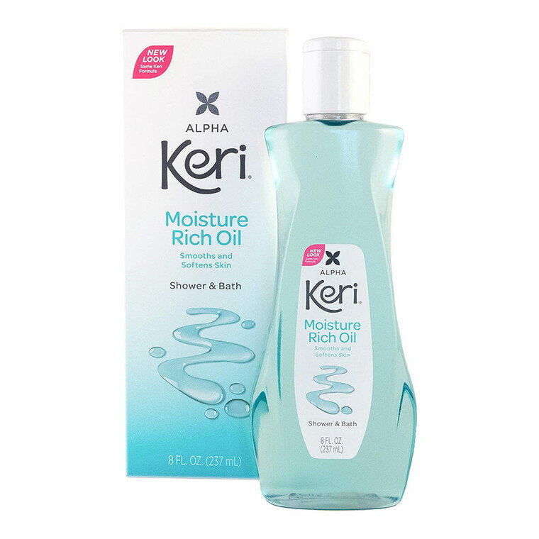 Keri Moisture Rich Shower Bath Oil, Clear, 8 Ounce