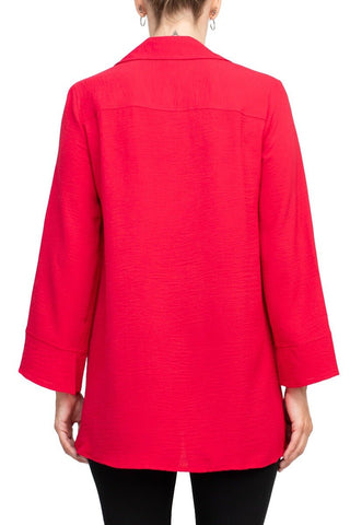 Counterparts Collared 3/4 Sleeve Solid Button Down Shirt - Glamourous Grace