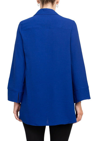 Counterparts Collared 3/4 Sleeve Solid Button Down Shirt - Glamourous Grace