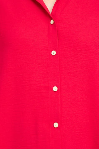 Counterparts Collared 3/4 Sleeve Solid Button Down Shirt - Glamourous Grace