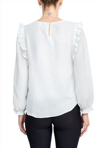Counterparts Round Neck Bishop Long Sleeves Smocked Cuffs - By Baano