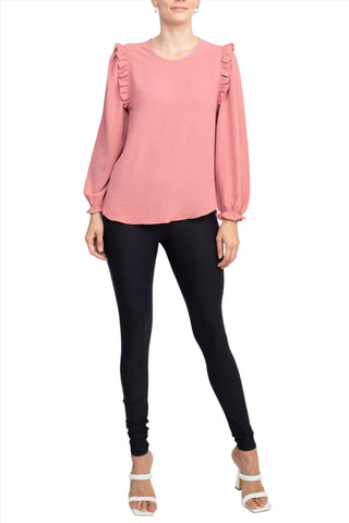 Counterparts Round Neck Bishop Long Sleeves Smocked Cuffs - By Baano