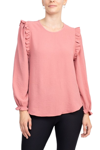 Counterparts Round Neck Bishop Long Sleeves Smocked Cuffs - By Baano