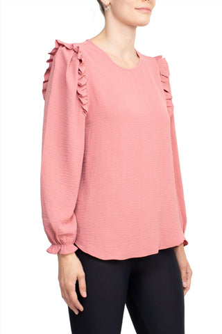 Counterparts Round Neck Bishop Long Sleeves Smocked Cuffs - By Baano