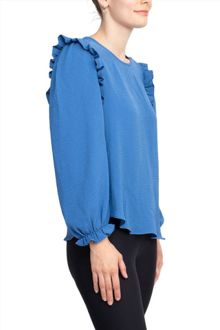 Counterparts Round Neck Bishop Long Sleeves Smocked Cuffs - By Baano