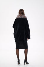 Palermo Genuine Astrakhan Silver Fox Trim Coat